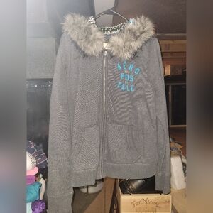 Aeropostale Hoodie with Faux Fur Trim